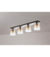 Ghent Linear Ceiling Flush 4 Light Flush Fitting Polished Nickel/Black/Amber Fade Glass-7