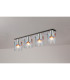 Ghent Linear Ceiling Flush 4 Light Flush Fitting Polished Nickel/Black/Iridescent Fade Glass-3