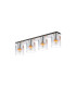 Ghent Linear Ceiling Flush 4 Light Flush Fitting Polished Nickel/Black/Iridescent Fade Glass-4