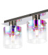 Ghent Linear Ceiling Flush 4 Light Flush Fitting Polished Nickel/Black/Iridescent Fade Glass-5