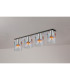 Ghent Linear Ceiling Flush 4 Light Flush Fitting Polished Nickel/Black/Iridescent Fade Glass-7