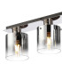 Ghent Linear Ceiling Flush 4 Light Flush Fitting Polished Nickel/Black/Smoke Fade Glass-5