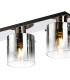 Ghent Linear Ceiling Flush 4 Light Flush Fitting Polished Nickel/Black/Smoke Fade Glass-6