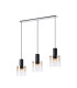 Ghent Linear Pendant 3 Light Adjustable E27 Black/Amber Fade Glass-1