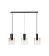 Ghent Linear Pendant 3 Light Adjustable E27 Black/Amber Fade Glass-5
