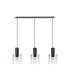 Ghent Linear Pendant 3 Light Adjustable E27 Black/Amber Fade Glass-6