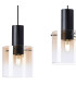 Ghent Linear Pendant 3 Light Adjustable E27 Black/Amber Fade Glass-8