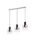 Ghent Linear Pendant 3 Light Adjustable E27 Black/Iridescent Fade Glass-1
