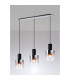 Ghent Linear Pendant 3 Light Adjustable E27 Black/Iridescent Fade Glass-3