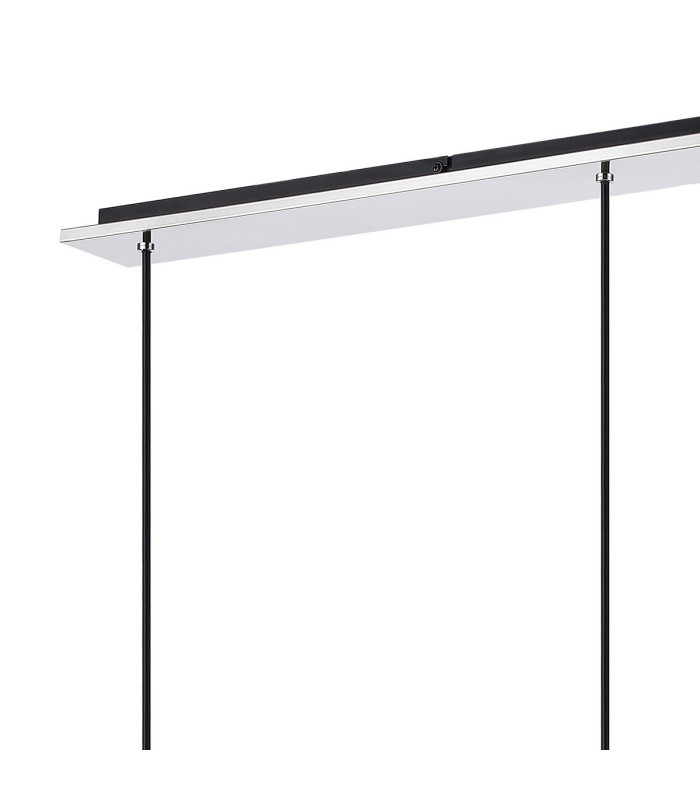 Ghent Linear Pendant 3 Light Adjustable E27 Black/Iridescent Fade Glass-7