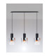 Ghent Linear Pendant 3 Light Adjustable E27 Black/Iridescent Fade Glass-10