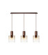 Ghent Linear Pendant 3 Light Adjustable E27 Mocha/Amber Fade Glass-1