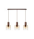 Ghent Linear Pendant 3 Light Adjustable E27 Mocha/Amber Fade Glass-4