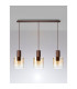 Ghent Linear Pendant 3 Light Adjustable E27 Mocha/Amber Fade Glass-7
