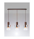 Ghent Linear Pendant 3 Light Adjustable E27 Mocha/Iridescent Fade Glass-3