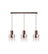 Ghent Linear Pendant 3 Light Adjustable E27 Mocha/Iridescent Fade Glass-4