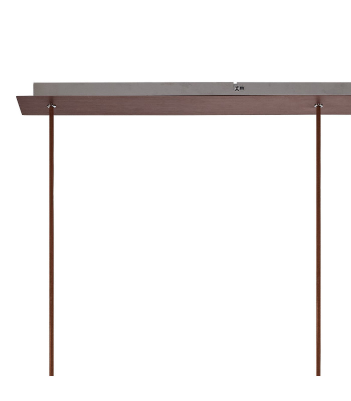 Ghent Linear Pendant 3 Light Adjustable E27 Mocha/Iridescent Fade Glass-5