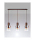 Ghent Linear Pendant 3 Light Adjustable E27 Mocha/Iridescent Fade Glass-7