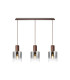 Ghent Linear Pendant 3 Light Adjustable E27 Mocha/Smoke Fade Glass-1