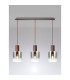 Ghent Linear Pendant 3 Light Adjustable E27 Mocha/Smoke Fade Glass-3