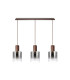 Ghent Linear Pendant 3 Light Adjustable E27 Mocha/Smoke Fade Glass-4