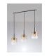 Ghent Linear Pendant 3 Light Adjustable E27 Polished Nickel/Black/Amber Fade Glass-3