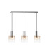 Ghent Linear Pendant 3 Light Adjustable E27 Polished Nickel/Black/Amber Fade Glass-5