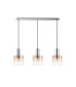Ghent Linear Pendant 3 Light Adjustable E27 Polished Nickel/Black/Amber Fade Glass-6