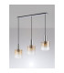 Ghent Linear Pendant 3 Light Adjustable E27 Polished Nickel/Black/Amber Fade Glass-9