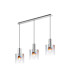 Ghent Linear Pendant 3 Light Adjustable E27 Polished Nickel/Black/Iridescent Fade Glass-1