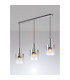Ghent Linear Pendant 3 Light Adjustable E27 Polished Nickel/Black/Iridescent Fade Glass-3