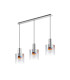 Ghent Linear Pendant 3 Light Adjustable E27 Polished Nickel/Black/Iridescent Fade Glass-4