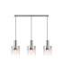 Ghent Linear Pendant 3 Light Adjustable E27 Polished Nickel/Black/Iridescent Fade Glass-5