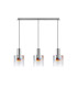 Ghent Linear Pendant 3 Light Adjustable E27 Polished Nickel/Black/Iridescent Fade Glass-6