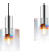 Ghent Linear Pendant 3 Light Adjustable E27 Polished Nickel/Black/Iridescent Fade Glass-8