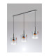 Ghent Linear Pendant 3 Light Adjustable E27 Polished Nickel/Black/Iridescent Fade Glass-9