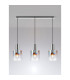Ghent Linear Pendant 3 Light Adjustable E27 Polished Nickel/Black/Iridescent Fade Glass-10