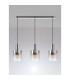 Ghent Linear Pendant 3 Light Adjustable E27 Polished Nickel/Black/Iridescent Fade Glass-11