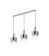 Ghent Linear Pendant 3 Light Adjustable E27 Polished Nickel/Black/Smoke Fade Glass-1