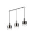 Ghent Linear Pendant 3 Light Adjustable E27 Polished Nickel/Black/Smoke Fade Glass-4