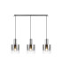 Ghent Linear Pendant 3 Light Adjustable E27 Polished Nickel/Black/Smoke Fade Glass-5