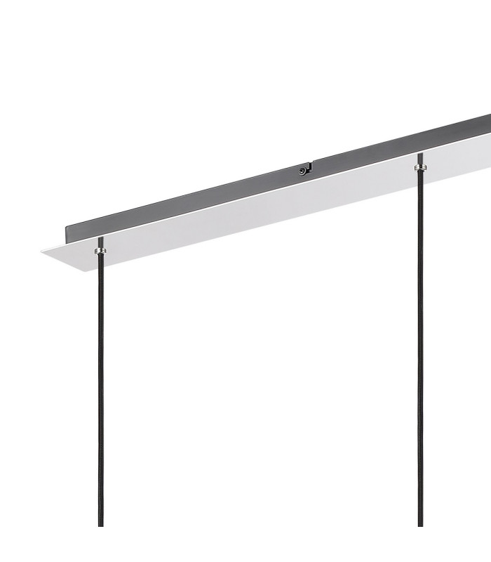 Ghent Linear Pendant 3 Light Adjustable E27 Polished Nickel/Black/Smoke Fade Glass-7