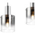 Ghent Linear Pendant 3 Light Adjustable E27 Polished Nickel/Black/Smoke Fade Glass-8