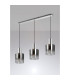 Ghent Linear Pendant 3 Light Adjustable E27 Polished Nickel/Black/Smoke Fade Glass-9