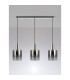 Ghent Linear Pendant 3 Light Adjustable E27 Polished Nickel/Black/Smoke Fade Glass-11