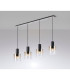 Ghent Linear Pendant 4 Light Adjustable E27 Black/Polished Chrome/Amber Fade Glass-3