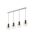 Ghent Linear Pendant 4 Light Adjustable E27 Black/Polished Chrome/Amber Fade Glass-4