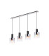Ghent Linear Pendant 4 Light Adjustable E27 Black/Polished Chrome/Iridescent Fade Glass-1