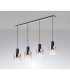 Ghent Linear Pendant 4 Light Adjustable E27 Black/Polished Chrome/Iridescent Fade Glass-3