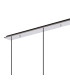 Ghent Linear Pendant 4 Light Adjustable E27 Black/Polished Chrome/Iridescent Fade Glass-6